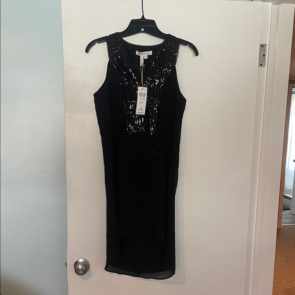 BCBGeneration Black Sequin Midi Dress
